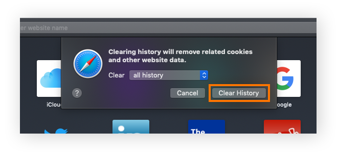 Eliminación del historial de navegación en Safari para macOS