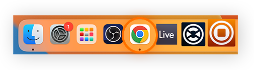 Dock con Google Chrome resaltado