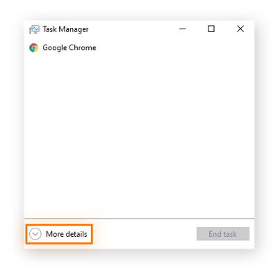 Öffnen des Task-Managers unter Windows 10.